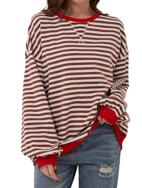 EB | Lässiges Gestreiftes Sweatshirt Weich und Stilvoll Perfekt für Entspannte Tage
