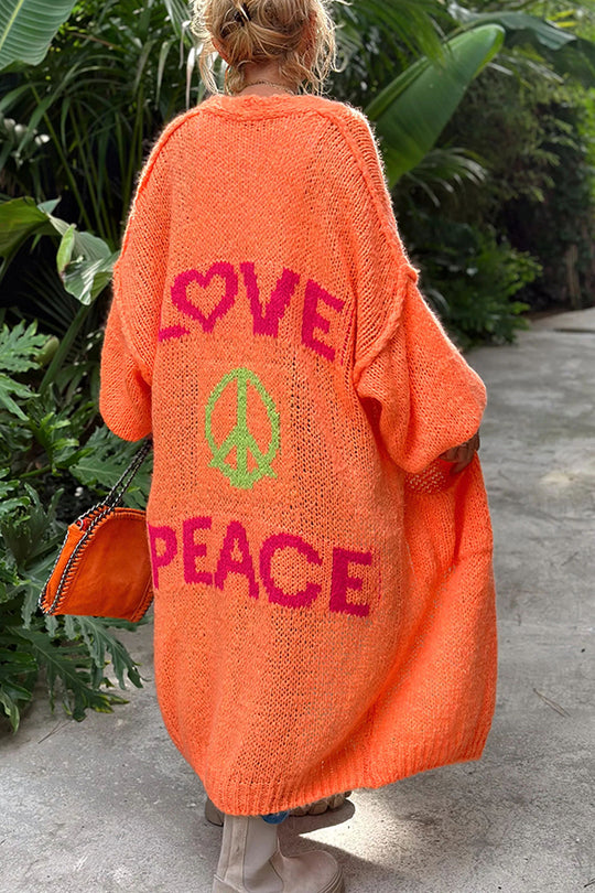 EB | Stilvolle Gestrickte Lange Strickjacke