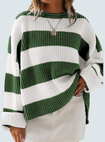 EB | Leicht gestreifter Strickpullover Ideal für den Winter