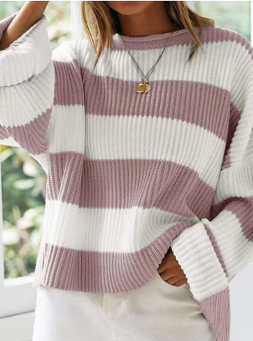 EB | Leicht gestreifter Strickpullover Ideal für den Winter