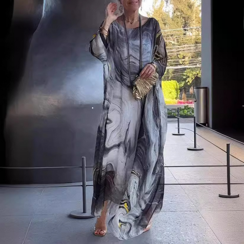 EB | Chiffon-Kleid mit Marmorprint