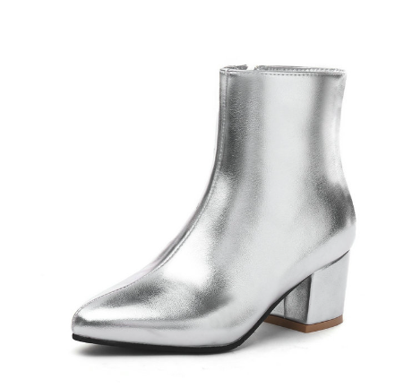 EB | Stilvolle Silberne Stiefeletten