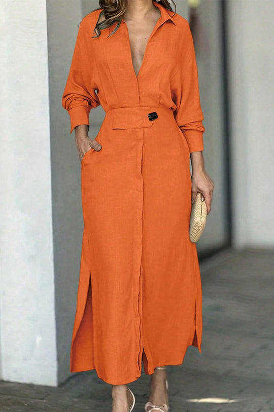 EB | Klassisches Leinen-Maxi-Kleid