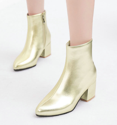 EB | Stilvolle Silberne Stiefeletten