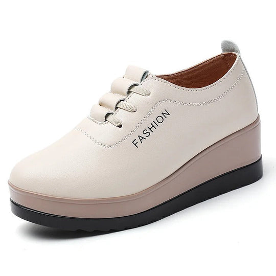 Rutschfeste und strapazierfähige Damen-Keilschuhe aus Leder EB EB