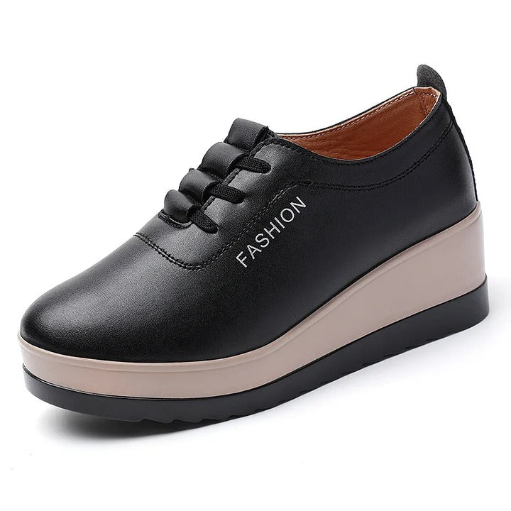 Rutschfeste und strapazierfähige Damen-Keilschuhe aus Leder EB EB