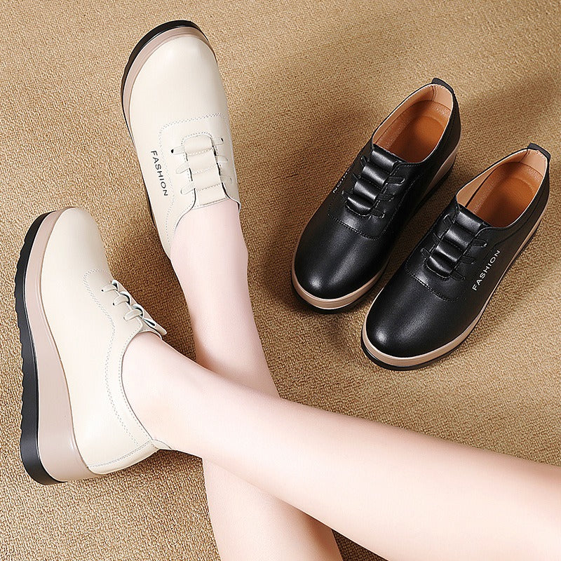 Rutschfeste und strapazierfähige Damen-Keilschuhe aus Leder EB EB
