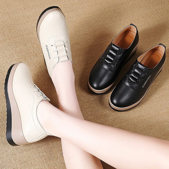 Rutschfeste und strapazierfähige Damen-Keilschuhe aus Leder EB EB