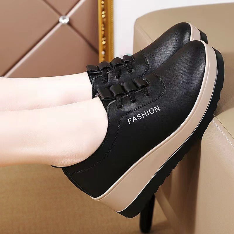 Rutschfeste und strapazierfähige Damen-Keilschuhe aus Leder EB EB