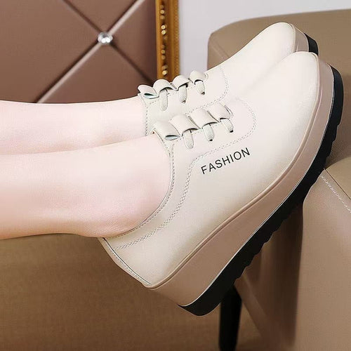 Rutschfeste und strapazierfähige Damen-Keilschuhe aus Leder EB EB