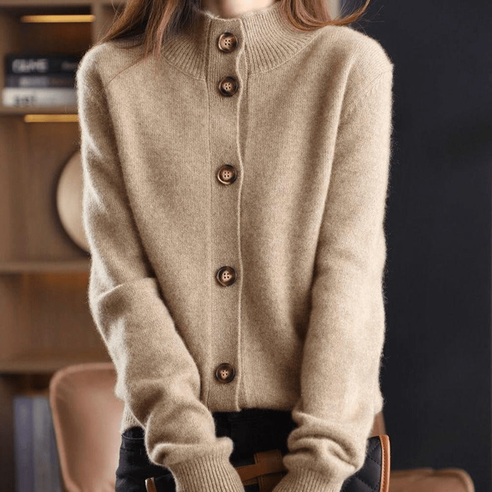 EB | Cardigan - Damen weicher Knopf-Cardigan