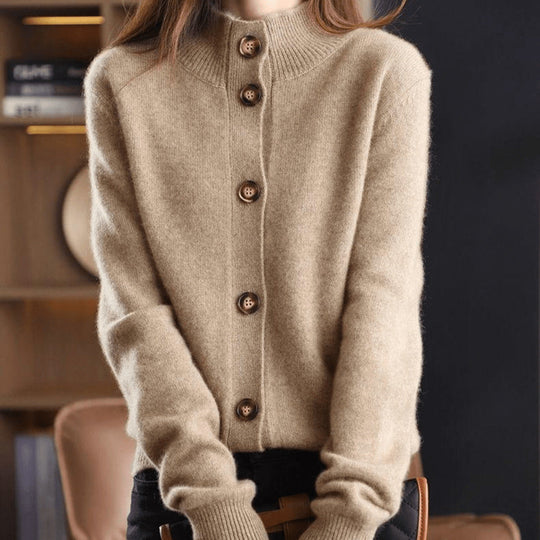 EB | Cardigan - Damen weicher Knopf-Cardigan