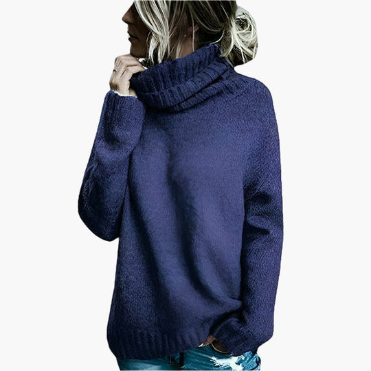 EB | Oversized Rollkragenpullover - Lässiger Strickpullover für Alltag & Freizeit