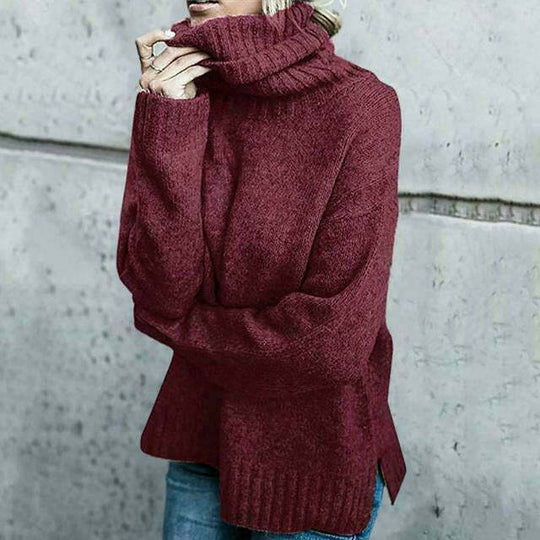 EB | Pullover - Damen Herbst Übergröße Strick Rollkragenpullover