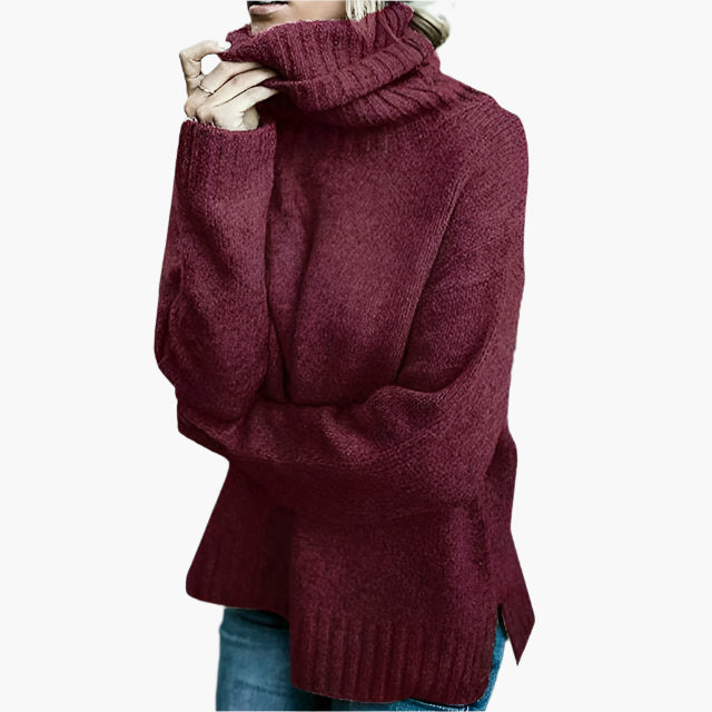 EB | Oversized Rollkragenpullover - Lässiger Strickpullover für Alltag & Freizeit