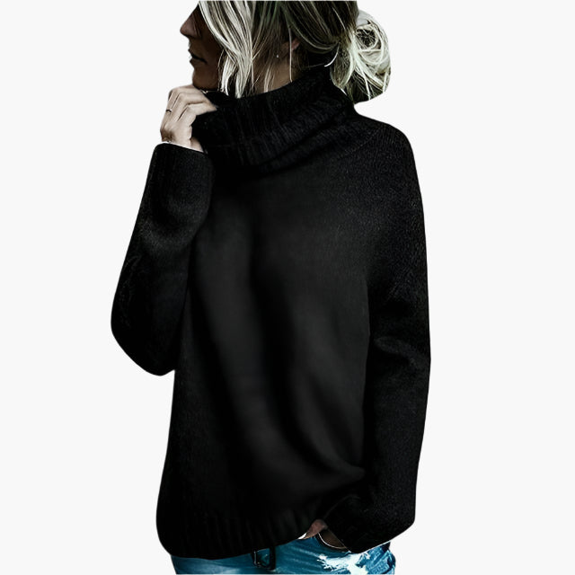 EB | Oversized Rollkragenpullover - Lässiger Strickpullover für Alltag & Freizeit