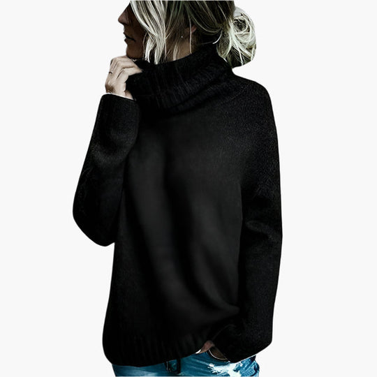 EB | Oversized Rollkragenpullover - Lässiger Strickpullover für Alltag & Freizeit
