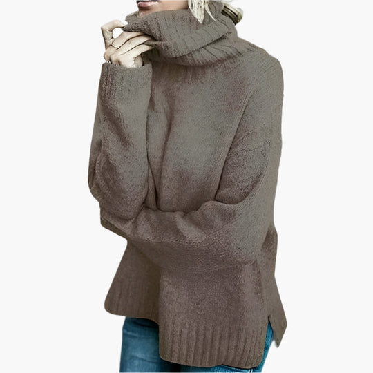 EB | Oversized Rollkragenpullover - Lässiger Strickpullover für Alltag & Freizeit