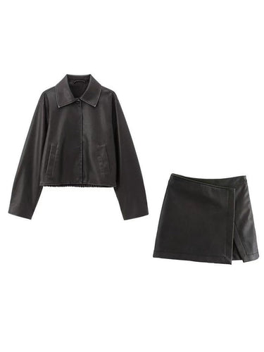 EB | Lederjacke & Skorts Koordinaten Set