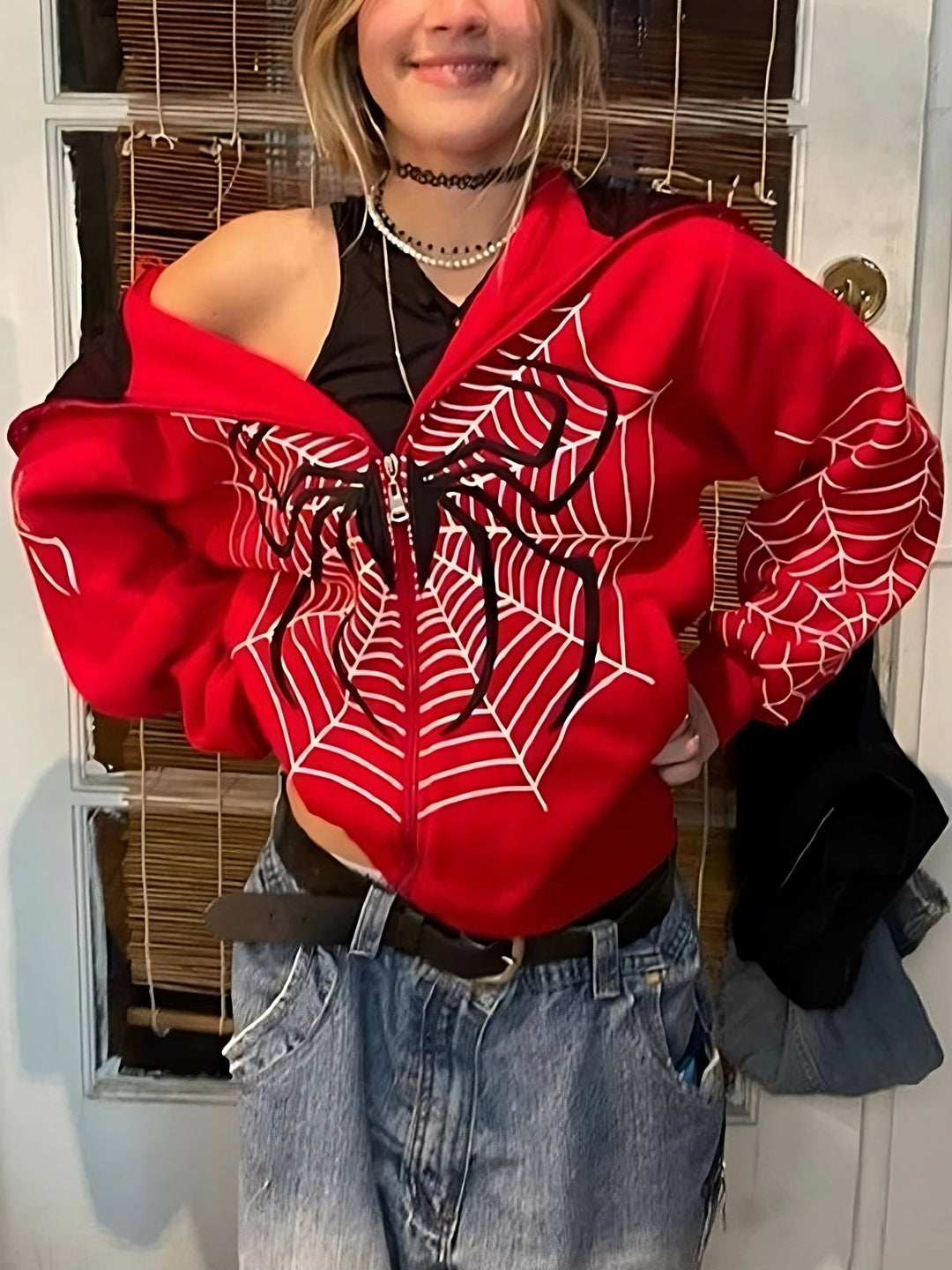 EB | Hoodie mit Reißverschluss Und Spider-Logo