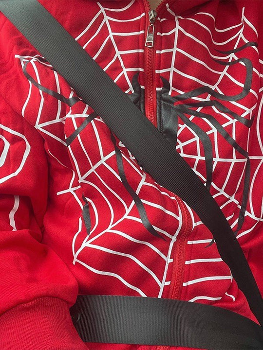 EB | Hoodie mit Reißverschluss Und Spider-Logo