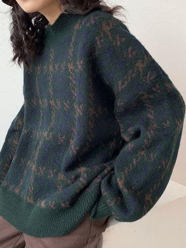 EB | Vintage Gestrickter Pullover mit Karomuster