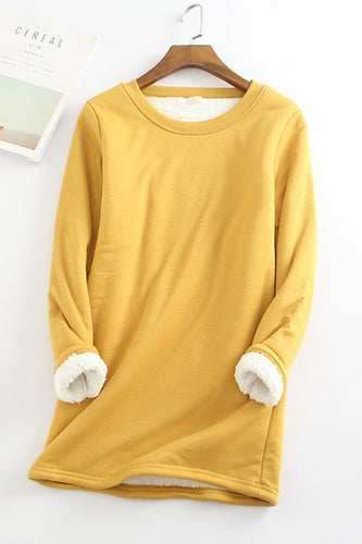 EB | Tunika Sweatshirt Lockere Passform Langarm Weicher Fleece Futter Komfort