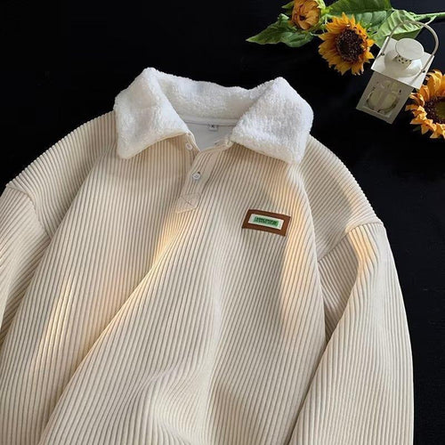 EB | Corduroy-Fleece-Kragenpullover