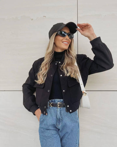 EB | Cropped Utility Jacke Legere Button up Outerwear