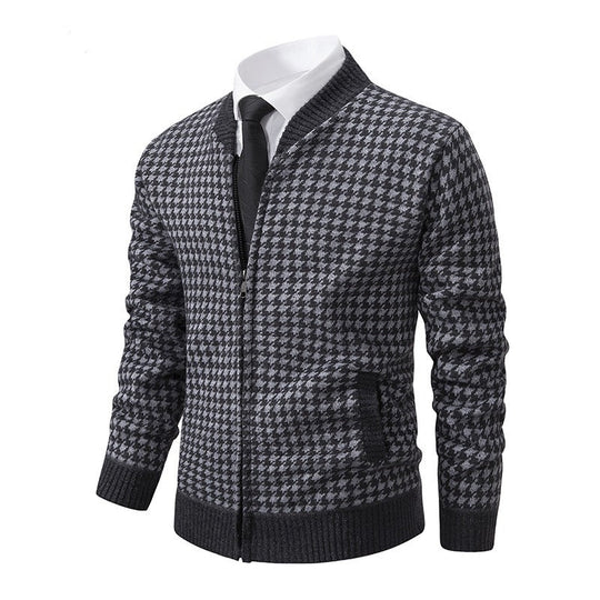 EB | Herrenstrickjacke mit Hahnentrittmuster - Søren
