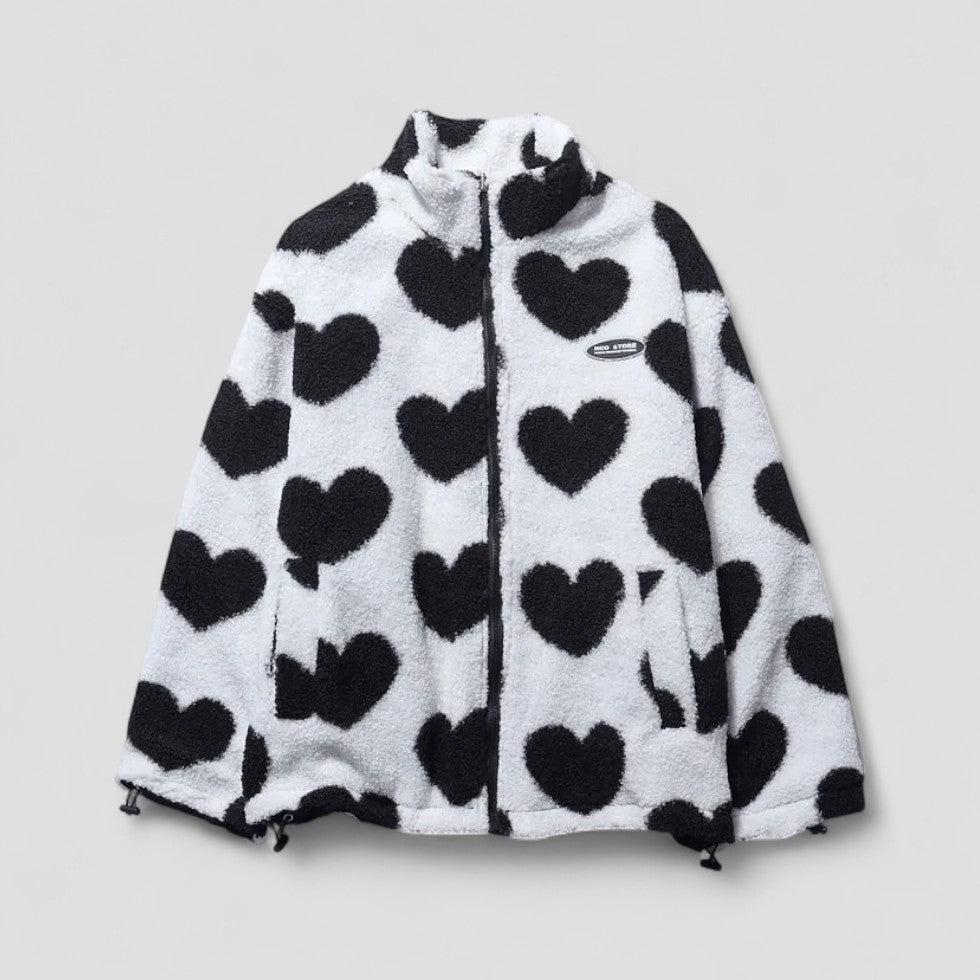 EB | Wendemantel mit Herzfutter Gemütliche Zip up Jacke