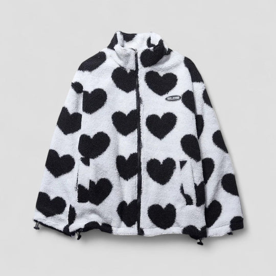 EB | Wendemantel mit Herzfutter Gemütliche Zip up Jacke