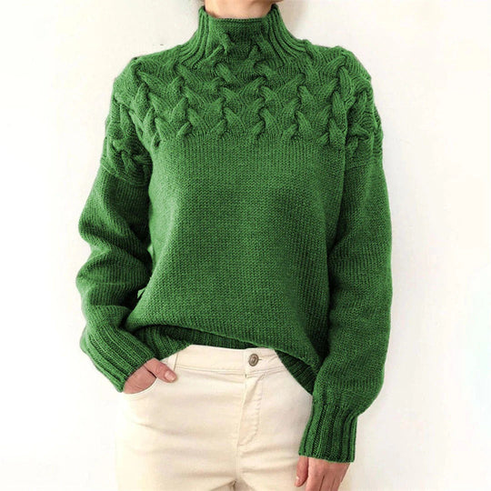 EB | Wolle Kabelstrick Rollkragenpullover Grobstrickpullover