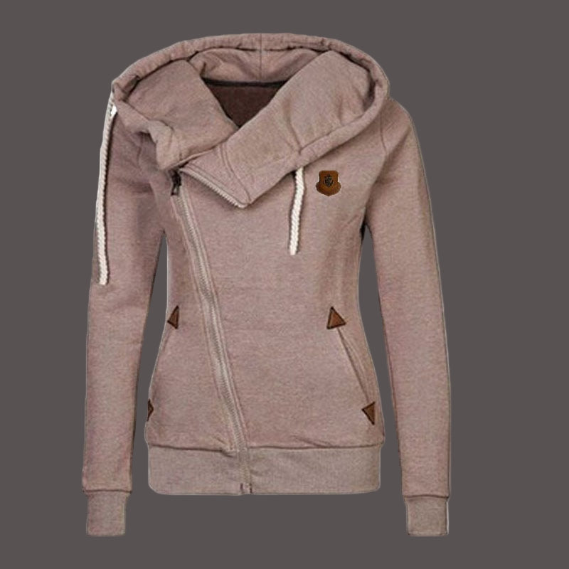 EB | Kapuzenpullover Jacke Asymmetrischer Reißverschluss