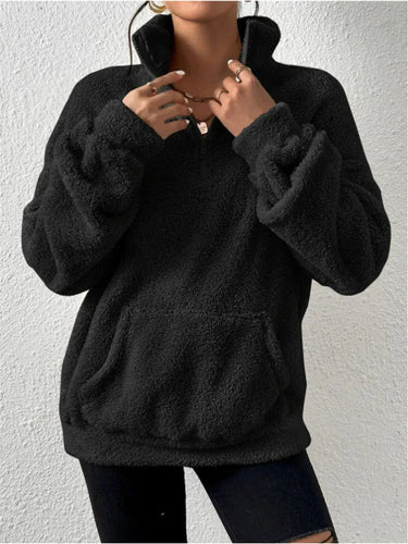 EB | Übergröße Damen Fleece Kapuzenpullover mit Kapuze