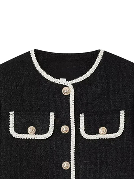 EB | Kurze Jacke für Damen mit dekorativen Knöpfen Alida