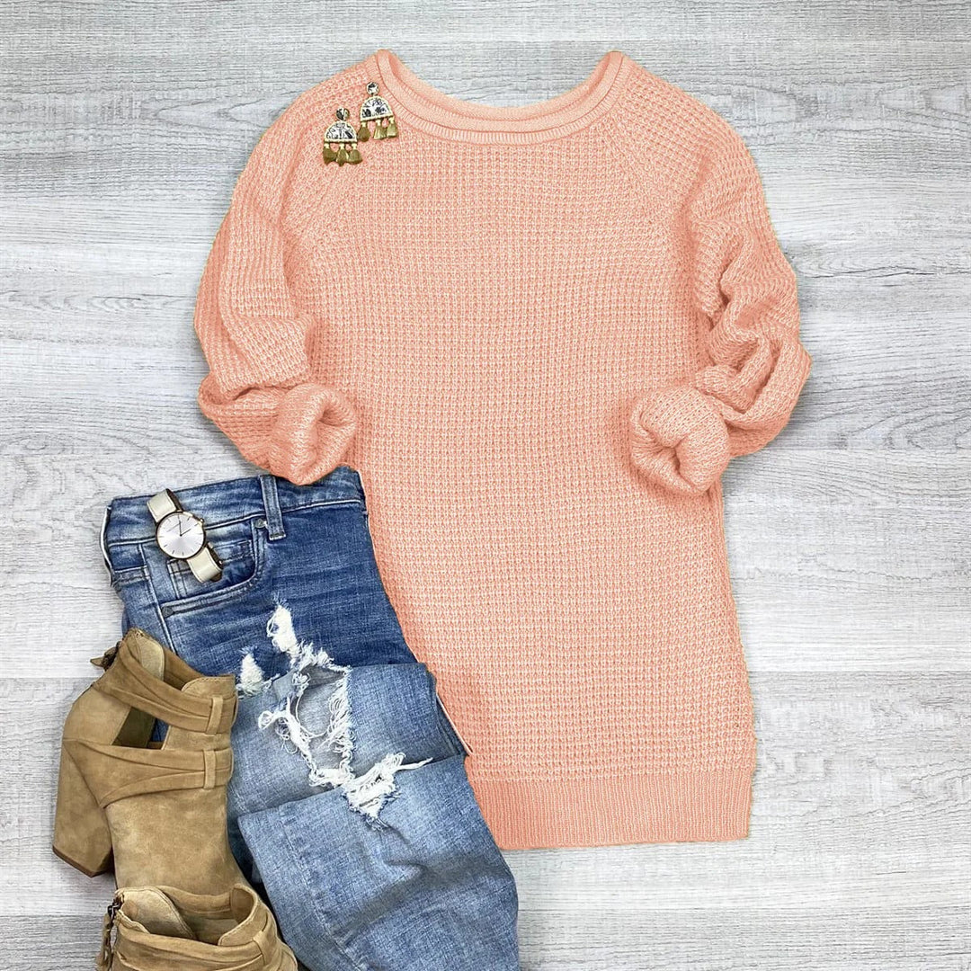 EB | Strickpullover Übergröße Passform Wolle Rollkragen Seitenschlitz Lässiger Stil