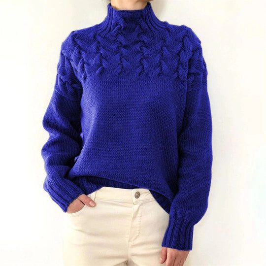 EB | Wolle Kabelstrick Rollkragenpullover Grobstrickpullover