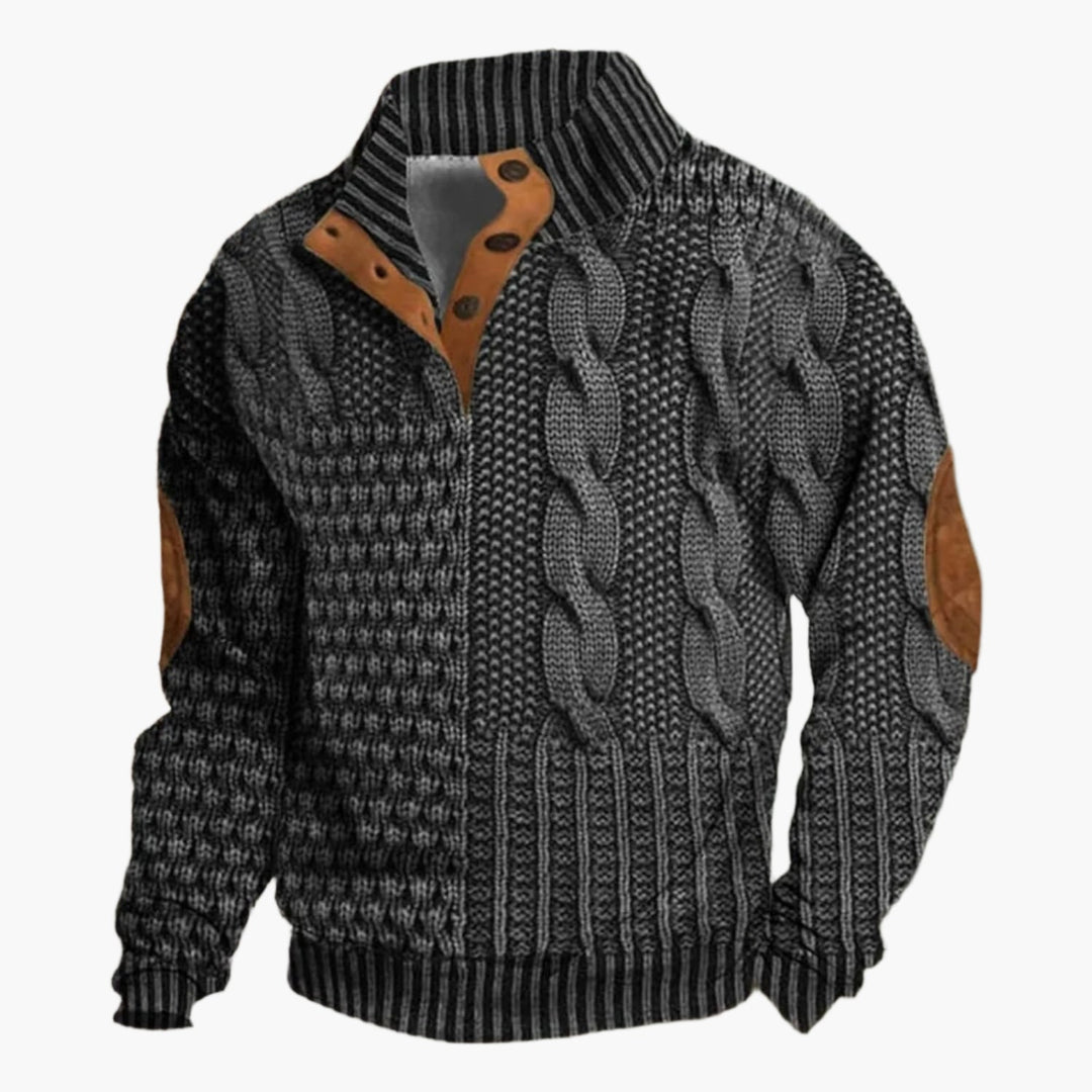 EB | Strickmuster Bomberjacke Im Vintage-Look - Modische Freizeitjacke mit Knopfleiste