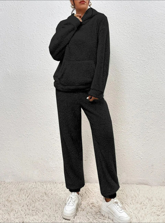 EB | Lounge Satz Teddy Fleece Relaxed Passform Kapuze und Kängurutasche