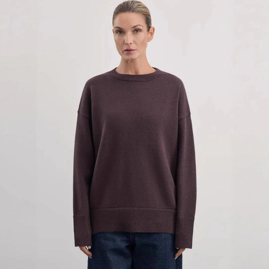 EB | Lässiger Schnitt Weiches Strickmaterial Hoher Kragen Lange Ärmel