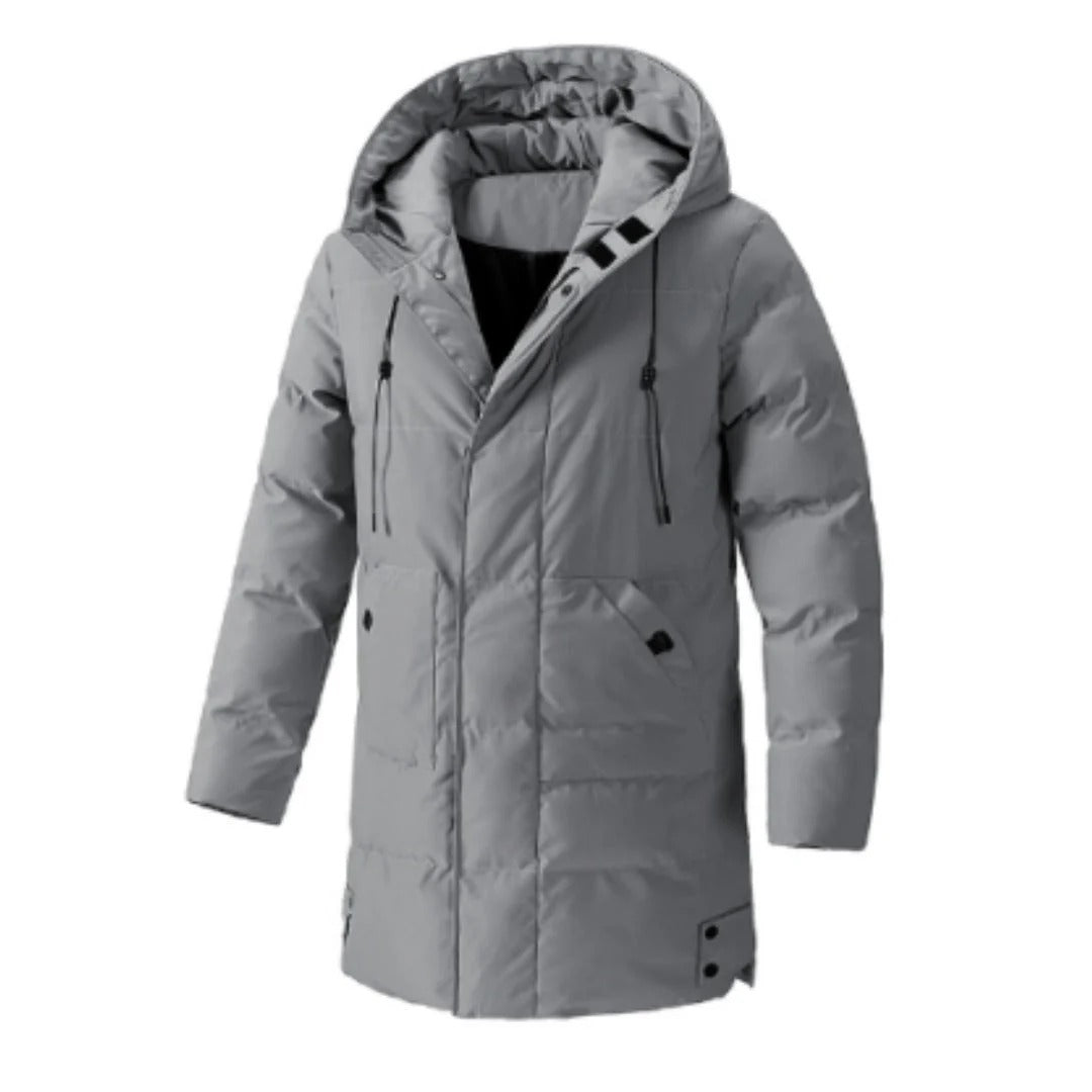 EB | Jacke mit Kapuze, wasserabweisend, wattiert, mittellang, mehrere Taschen