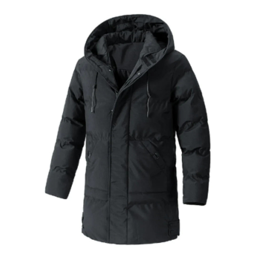 EB | Jacke mit Kapuze, wasserabweisend, wattiert, mittellang, mehrere Taschen
