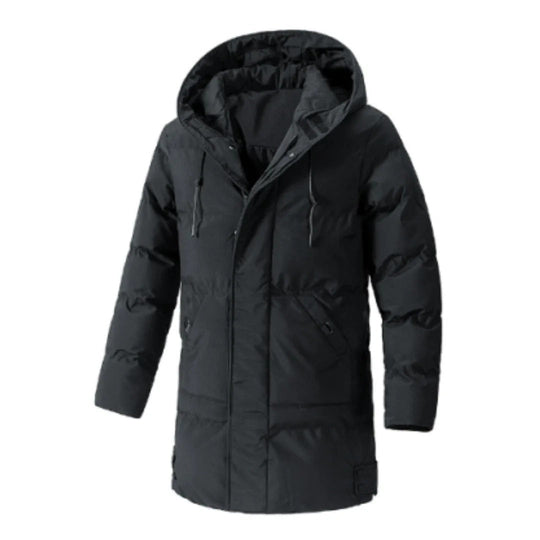 EB | Jacke mit Kapuze, wasserabweisend, wattiert, mittellang, mehrere Taschen