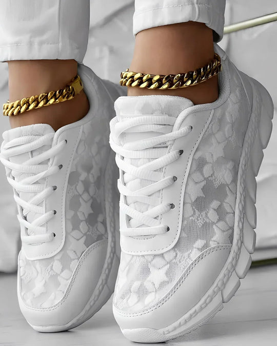 LässigeAtmungsaktive Sneaker Mit Blumenmuster Damen EB