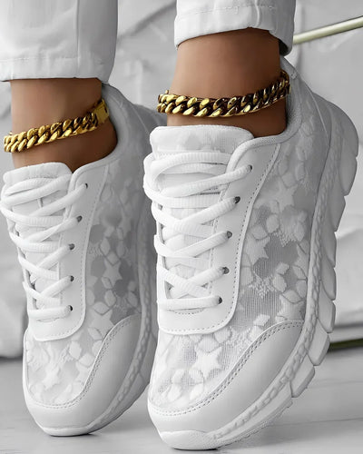 LässigeAtmungsaktive Sneaker Mit Blumenmuster Damen EB