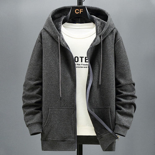 EB | Kapuzenpullover Strickjacke Fleece Lockere Passform Reißverschluss Schichtverwendung