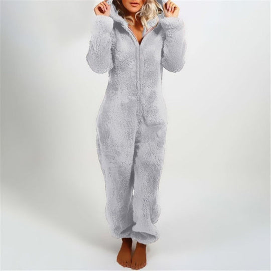 EB | Damen Teddy Fleece Overall mit Kapuze