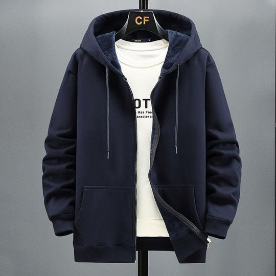 EB | Kapuzenpullover Strickjacke Fleece Lockere Passform Reißverschluss Schichtverwendung