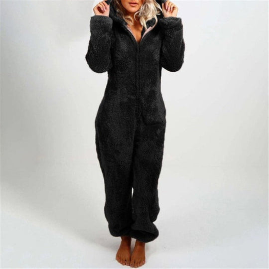 EB | Damen Teddy Fleece Overall mit Kapuze